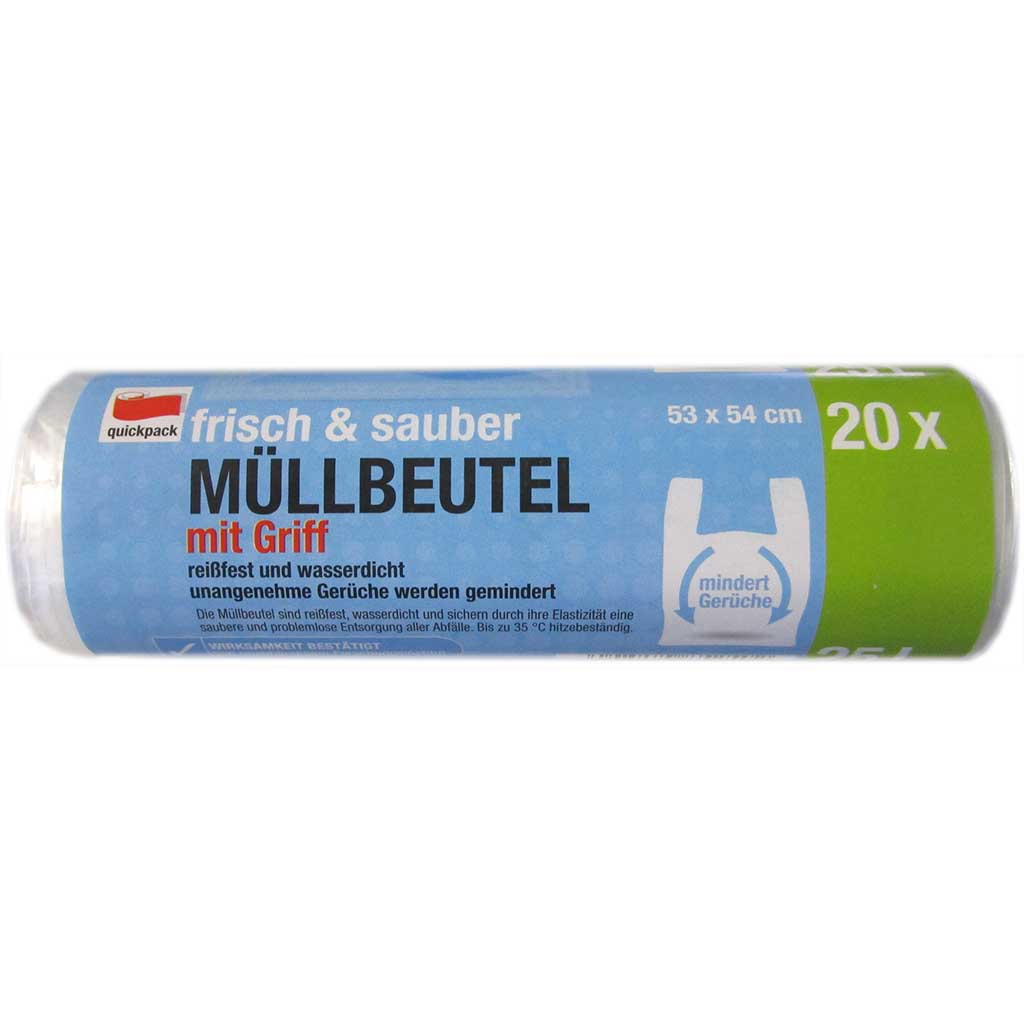 20 Müllbeutel mit Griff frisch & Sauber 53x54cm Premiumline  25 Liter
