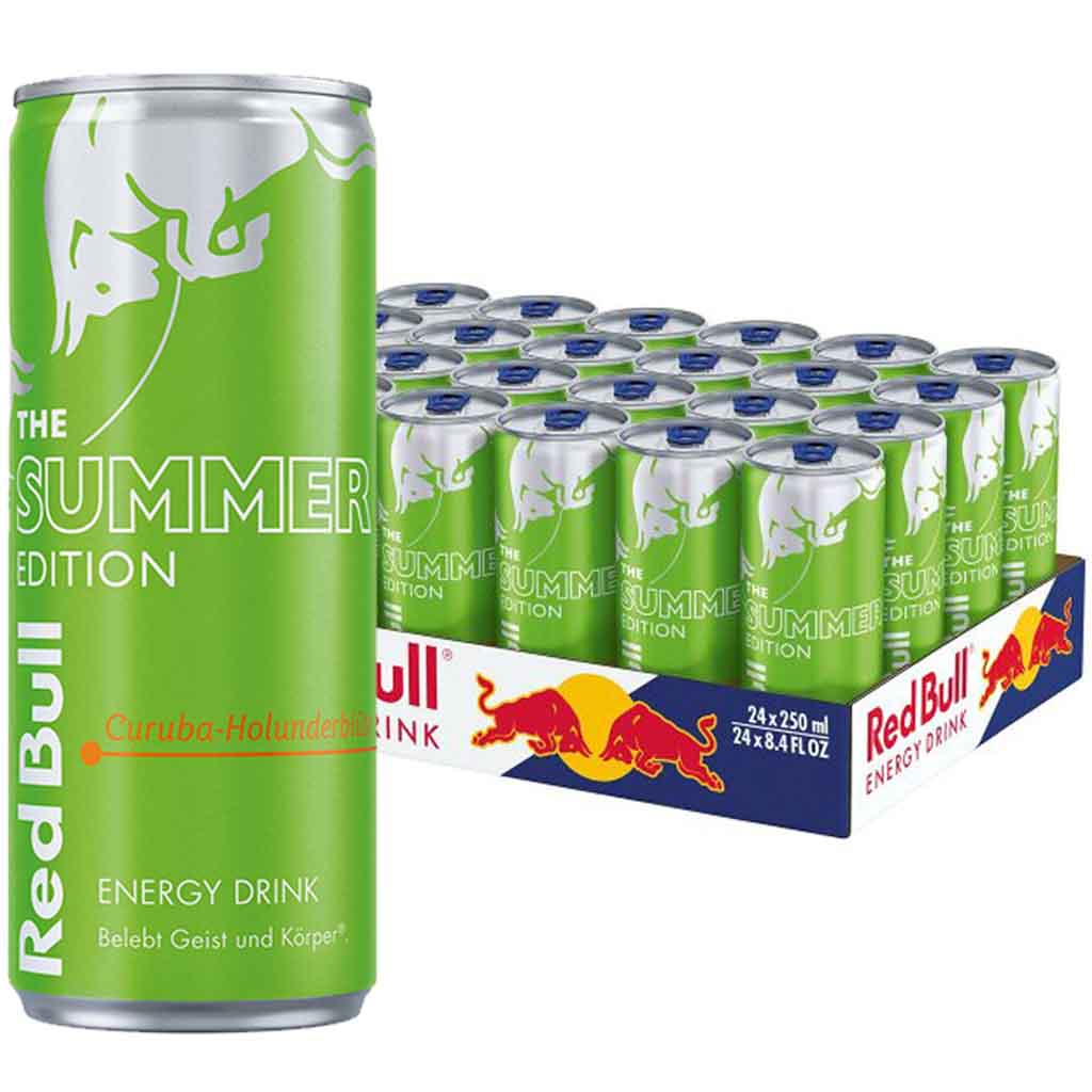 24x Red Bull Summer Edition Curuba-Holunderblüte DOSE á 250ml=6L MHD:21.4.25