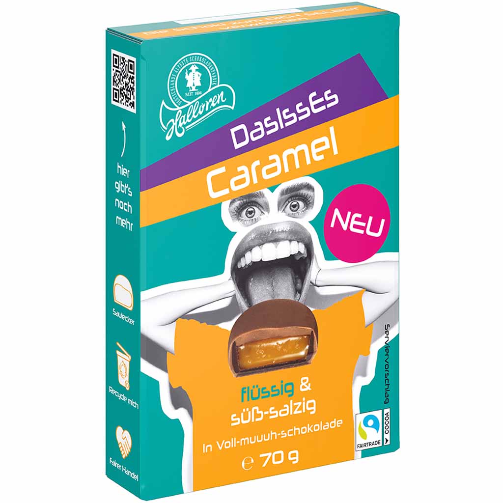 Halloren Kugeln DasIssEs Caramel flüssig & süß-salzig 70g MHD:28.3.24