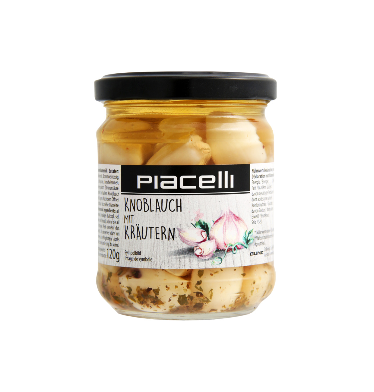 Piacelli Knoblauch mit Kräutern in Sonnenblumenöl 190g MHD:17.6.27