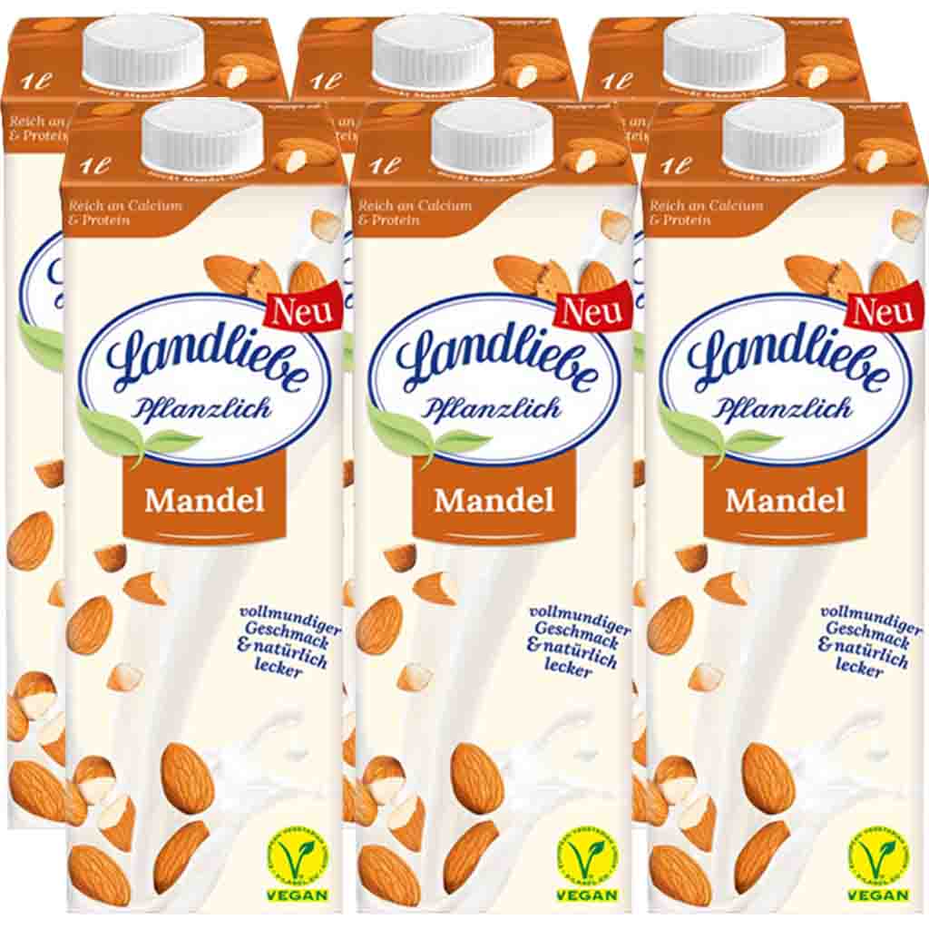 Landliebe pflanzlicher Mandel Drink 6x1L=6L MHD:19.8.23