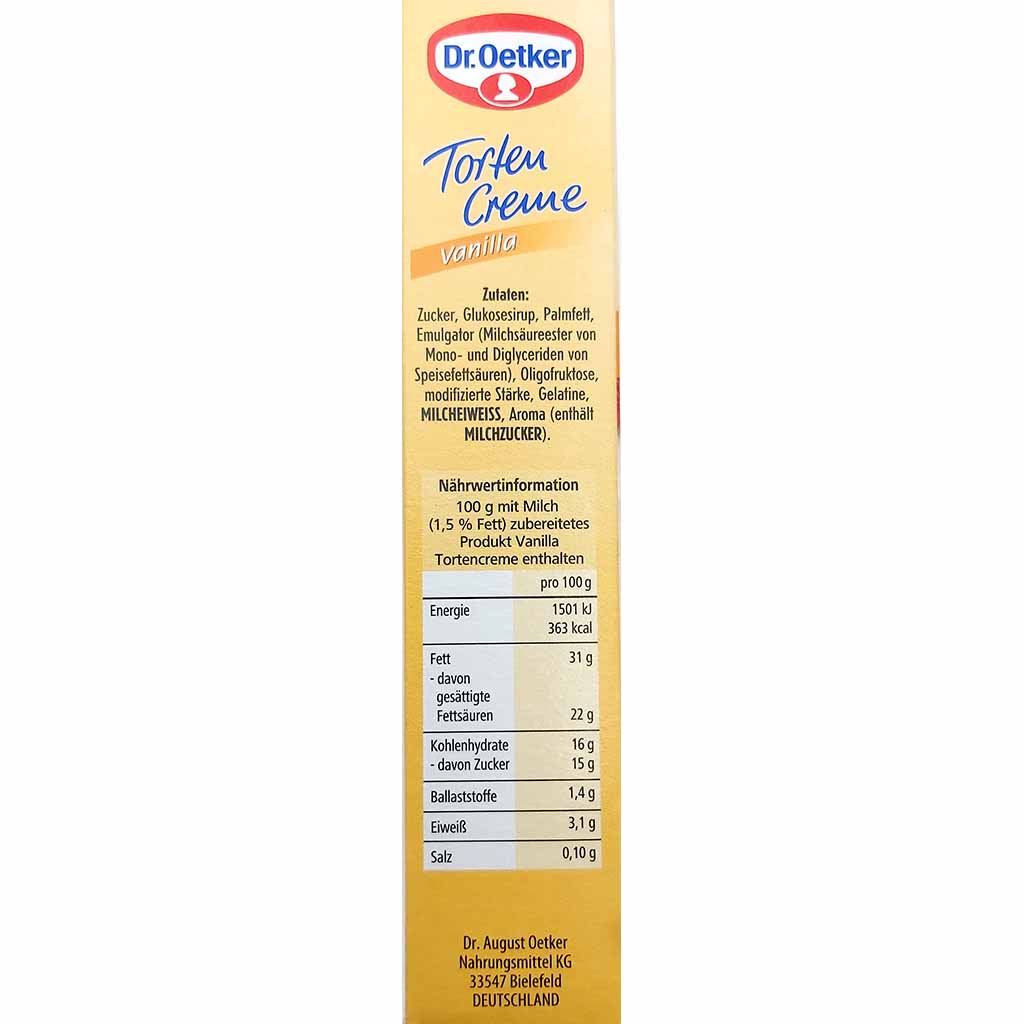Dr. Oetker Torten Creme Vanilla Vanille-Geschmack 140g 