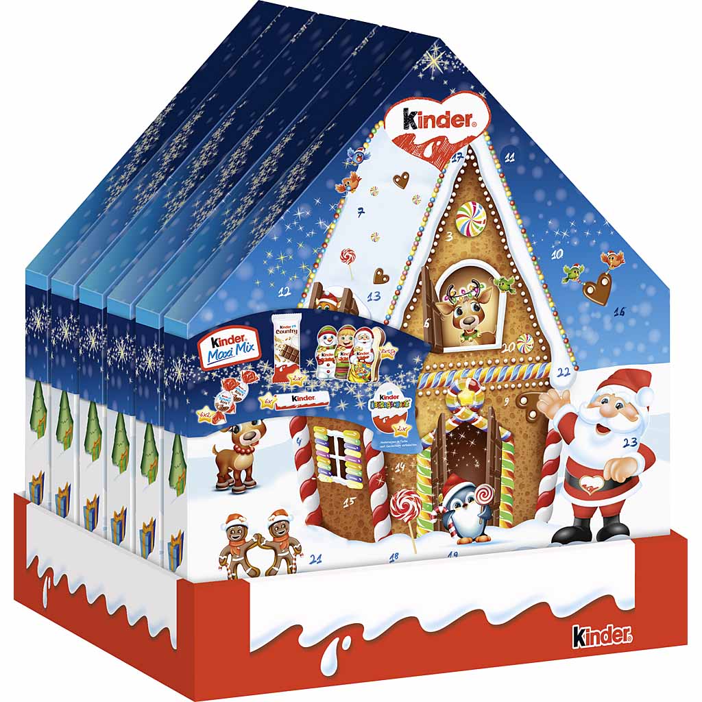 kinder Maxi Mix Santa Adventskalender 351g, 4008400312729, Umkarton