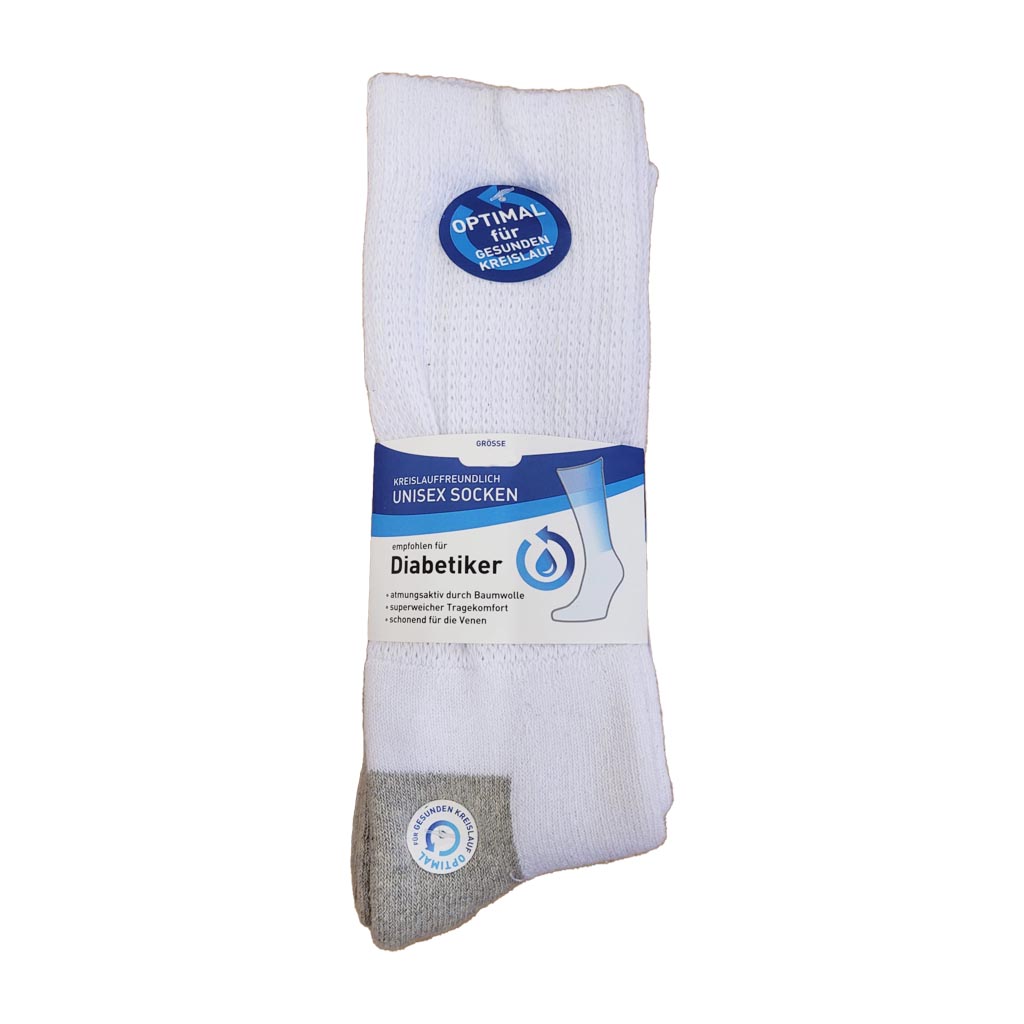 3er Diabetiker Socken Unisex Länger Gr. 35-38