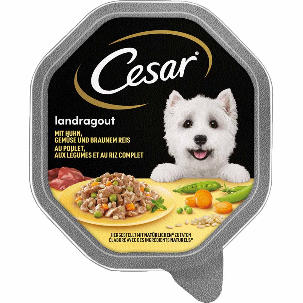 14x Cesar Landragout mit Huhn, Gemüse und braunem Reis á 150g=2,1kg MHD:14.6.23