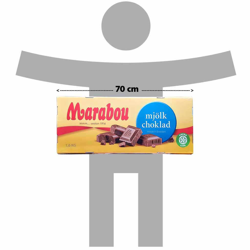 Marabou RIESEN Tafel Milchschokolade 1600g = 1,6 kg 70x29cm MHD:30.12.24