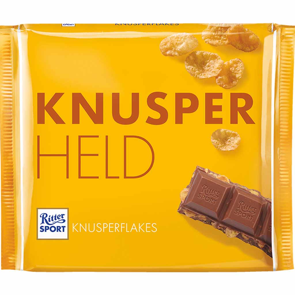 Ritter Sport Tafelschokolade Knusper Held Knusperflakes 250g MHD:8.12.22
