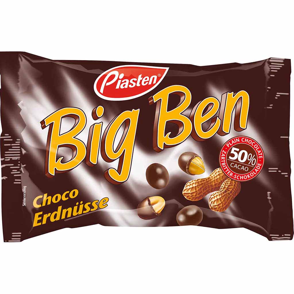 Piasten Big Ben Choco Erdnüsse Dark 200g MHD:20.1.23