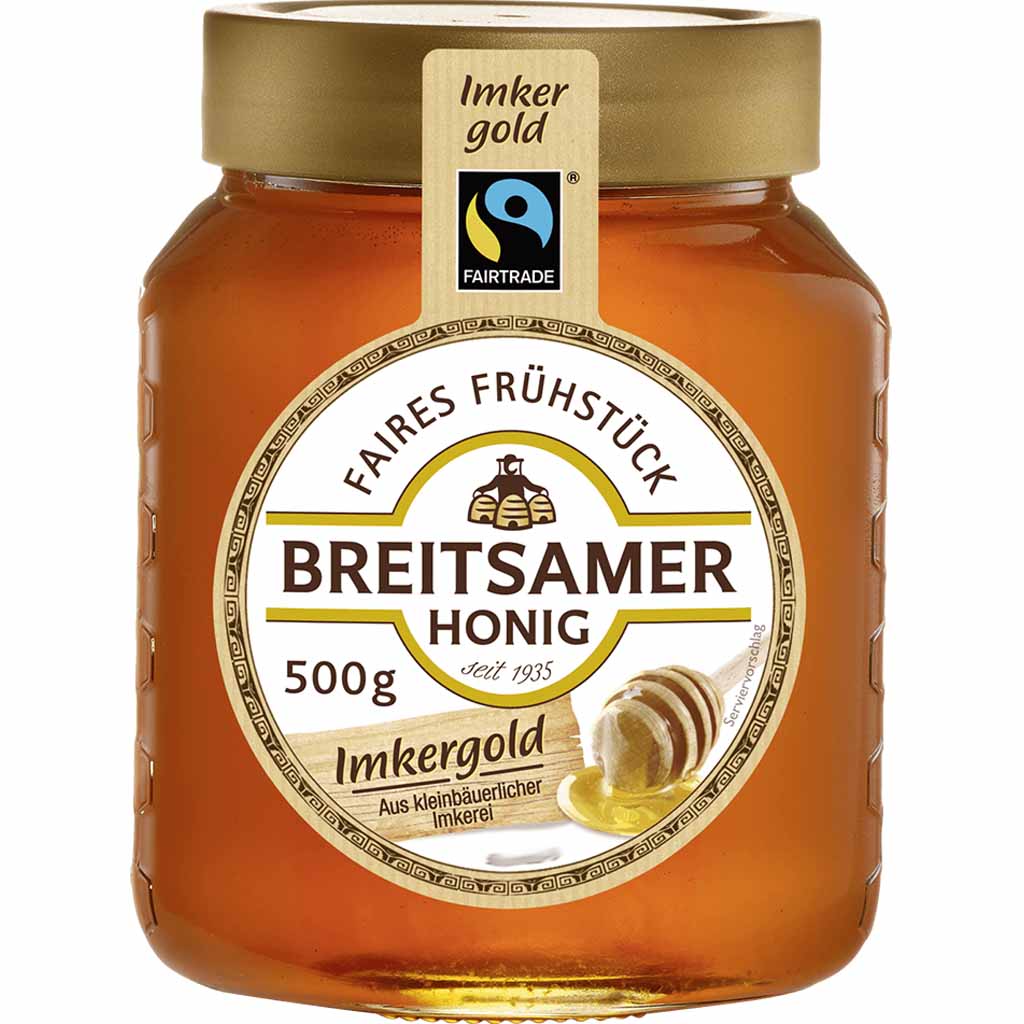 Breitsamer Honig Imkergold Flüssig Fairtrade 500g MHD:30.11.25