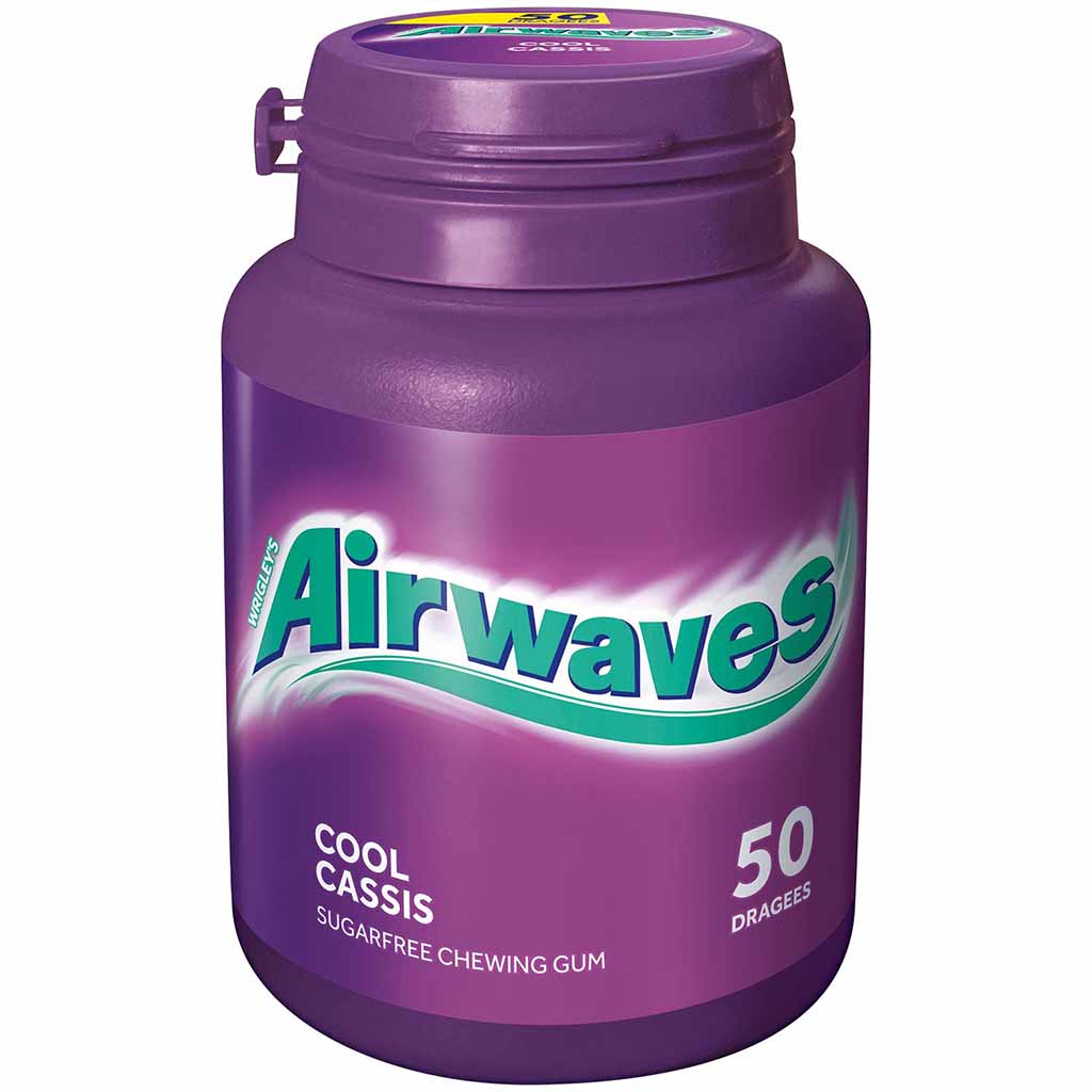 6x Wrigleys Airwaves Cool Cassis 50er=300 Kaugummi Dragees MHD:30.8.22