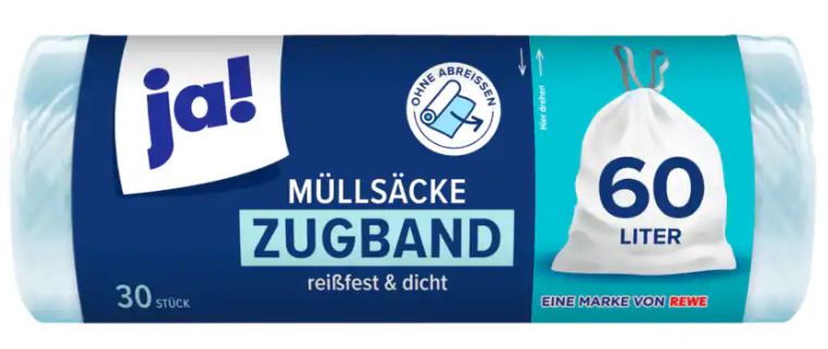 JA! Müllsäcke Zugband 60 Liter