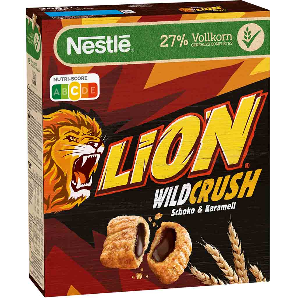 Nestle Lion WildCrush Schoko & Karamell 360g MHD:30.1.25