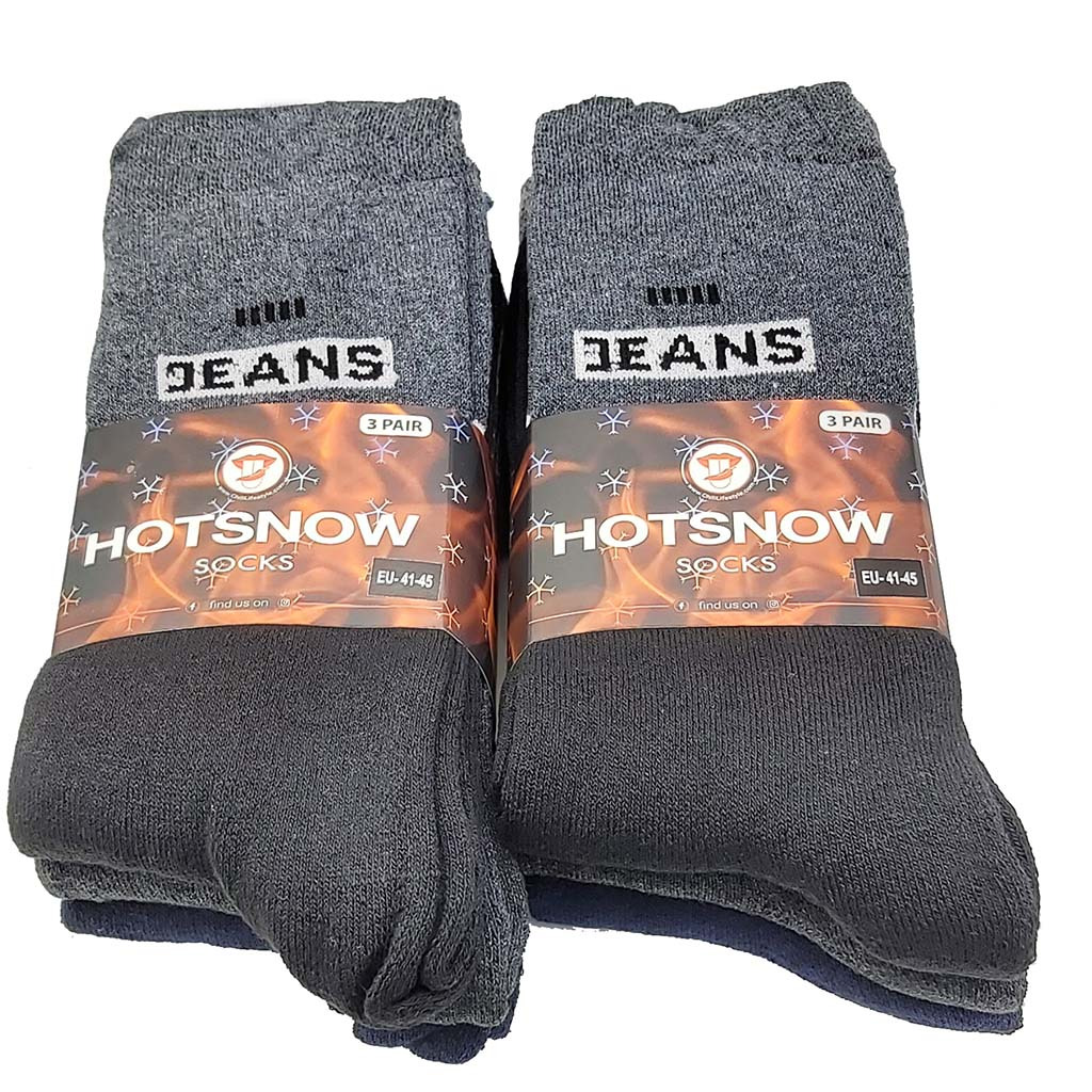 6 Paar Hotsnow Jeans Thermo Socken Extra Warm Gr. 41-45