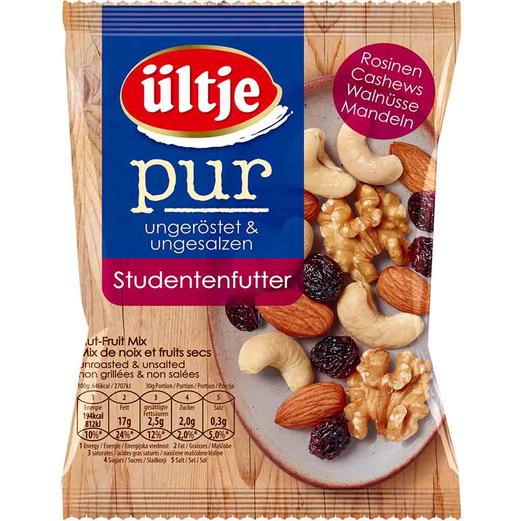 ültje pur Studentenfutter ungeröstet & ungesalzen 150g MHD:28.2.25