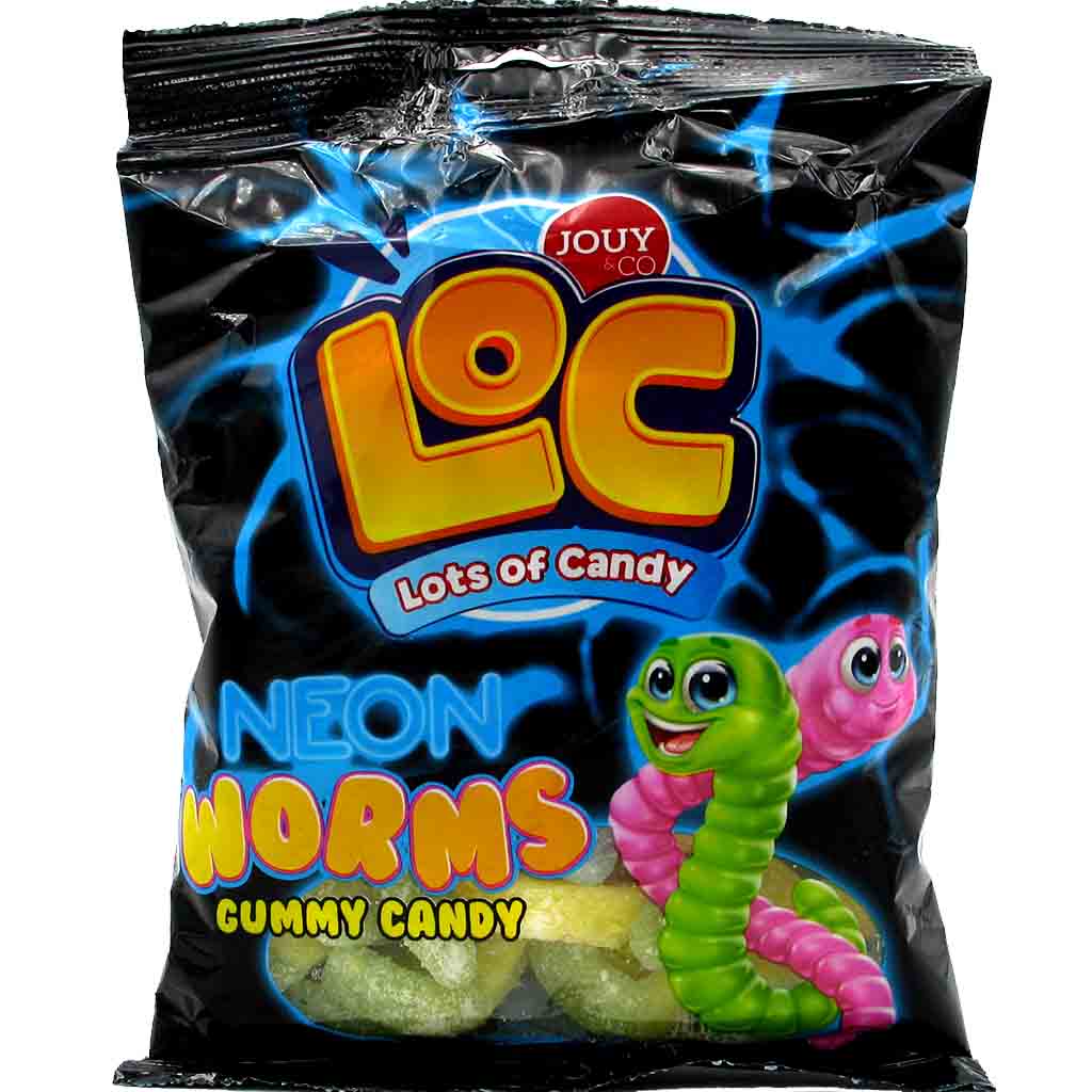 Jouy&Co LOC Fruchtgummi Neon Worms 12x80g=960g MHD:2.4.25