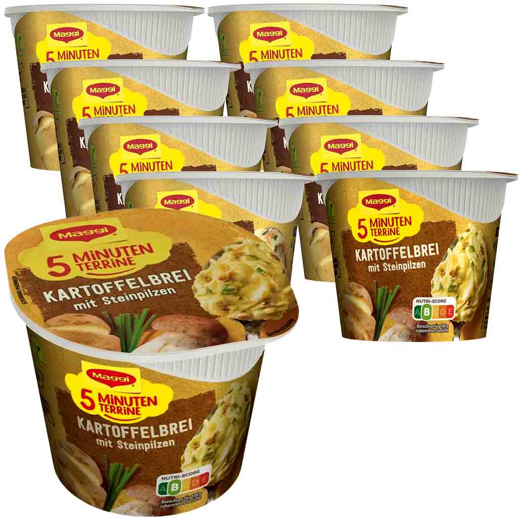 8x Maggi 5 Minuten Terrine Kartoffelbrei mit Steinpilzen á 43g=344g MHD:30.6.25