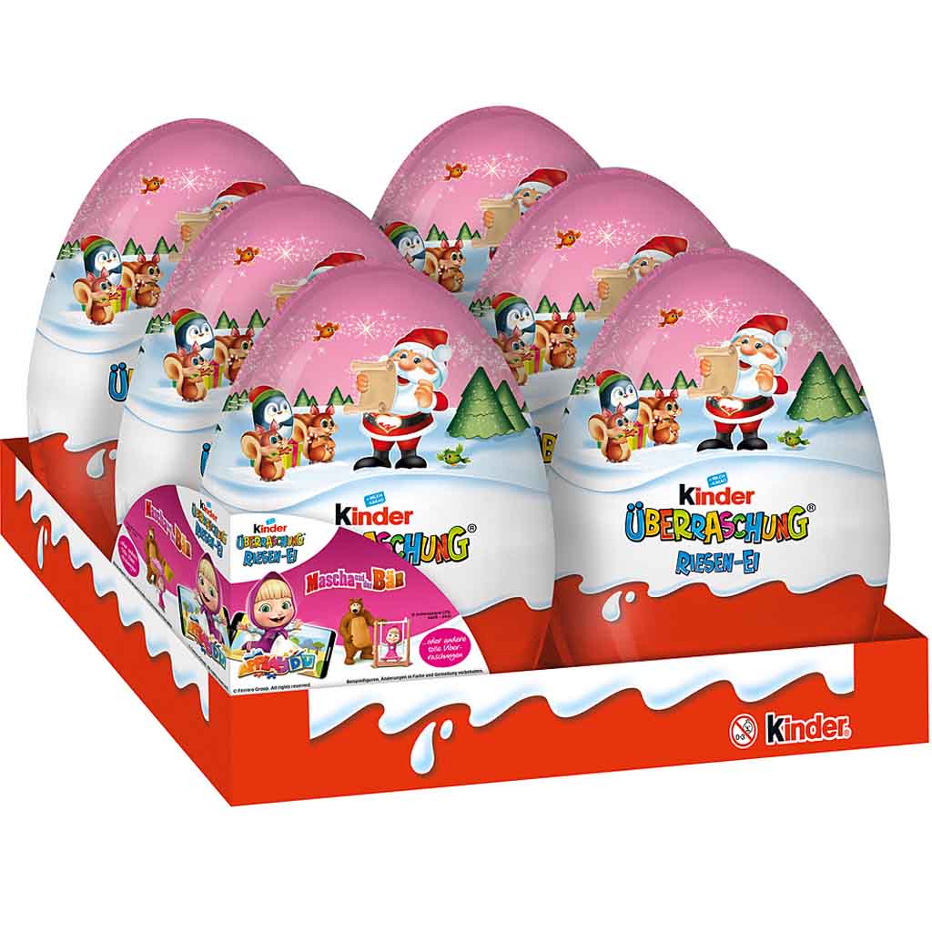 Kinder Überraschung Rosa Riesen Ei Weihnachten 6x220g=1320g MHD:20.4.25