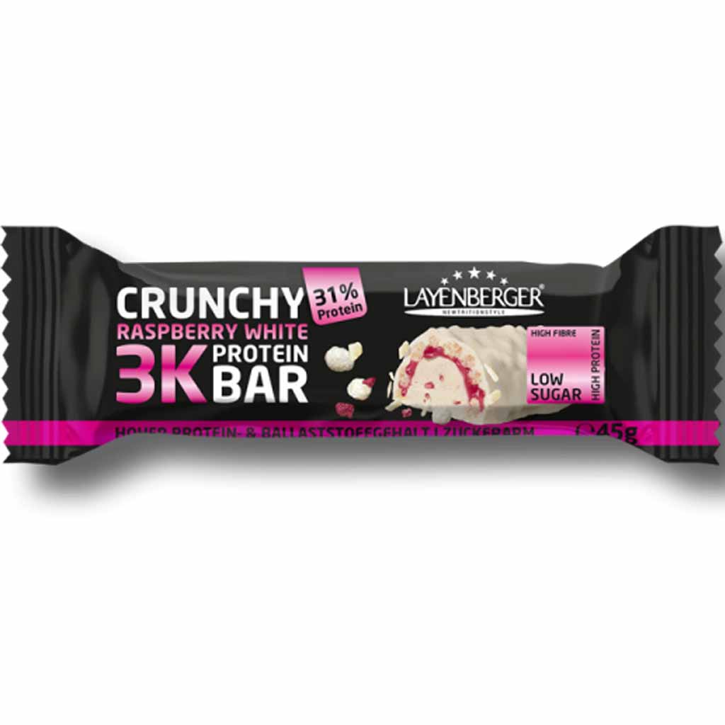 Layenberger_3K_Protein_Riegel_Crunchy_Raspberry_White_45g_front_96dpi