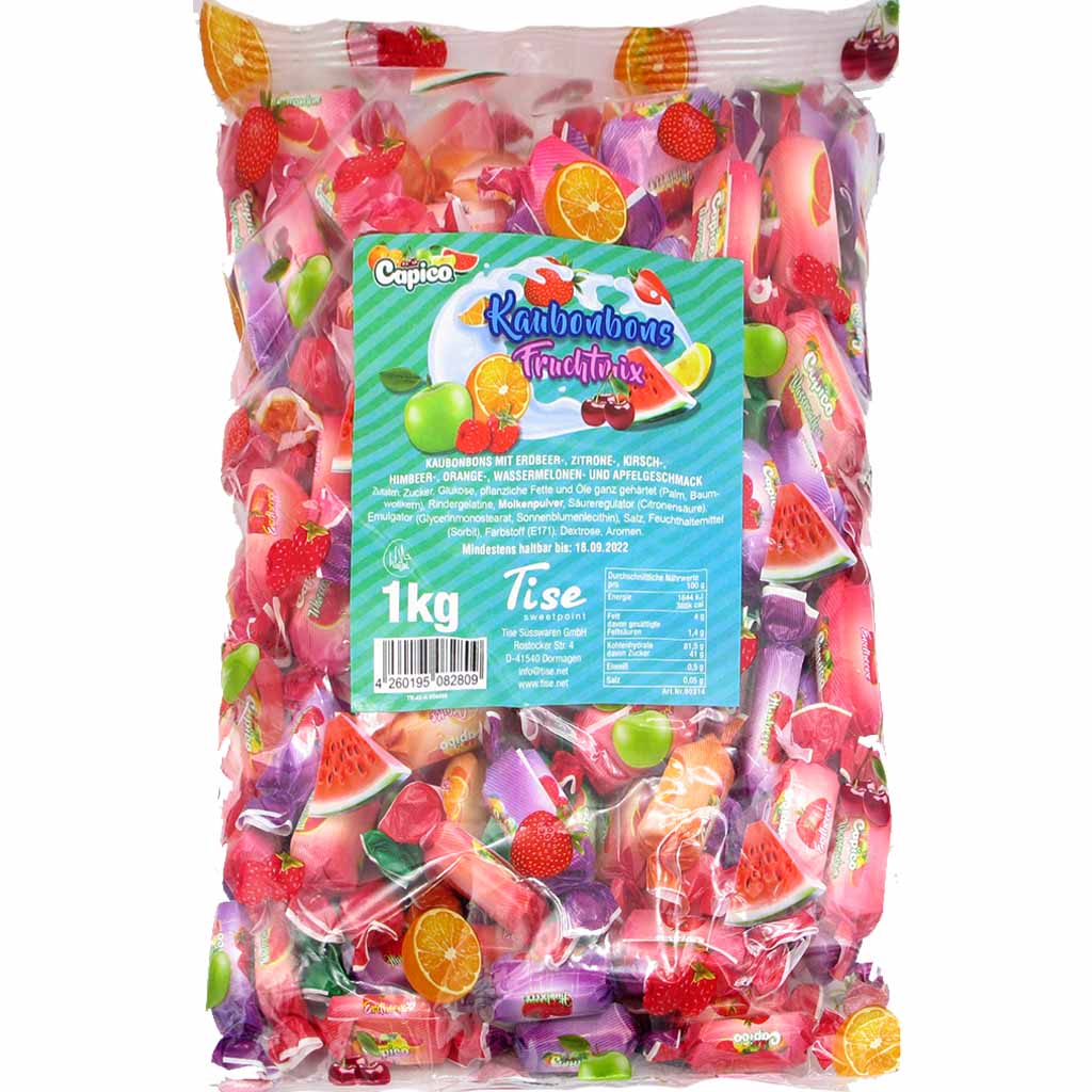 1kg Capico Kaubonbons Fruchtmix 7-fach sortiert MHD:23.11.25