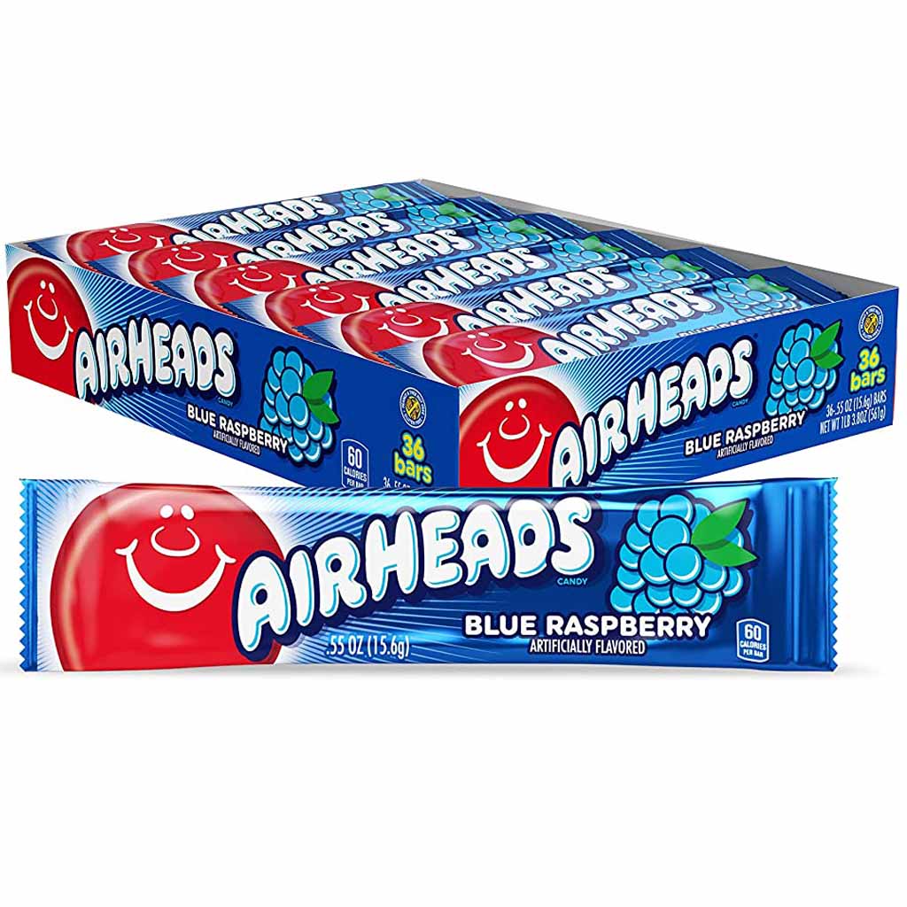 Airheads Blue Raspberry 36x15,6g=561g MHD:30.8.22