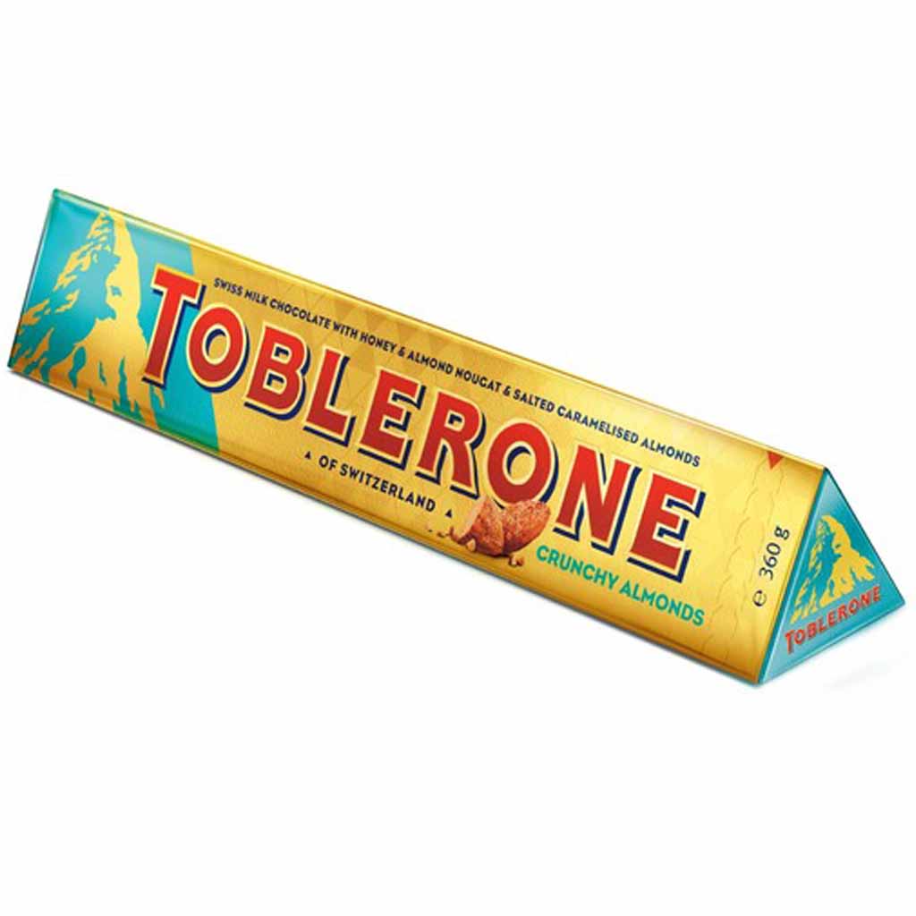 Toblerone Crunchy Almonds 360g knusprige karamellisierte Mandeln