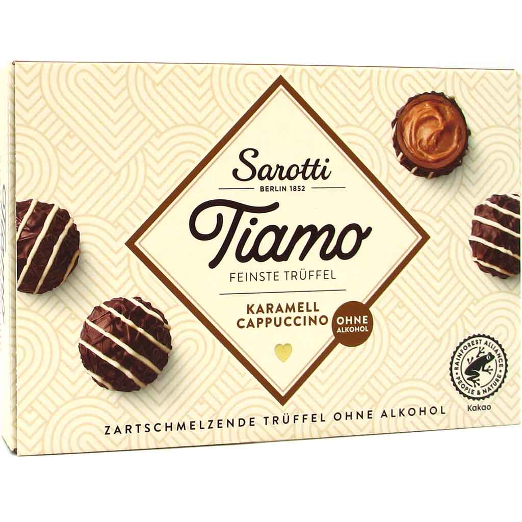 Sarotti Tiamo Feinste Trüffel Karamell Cappuccino 125g MHD:30.4.24