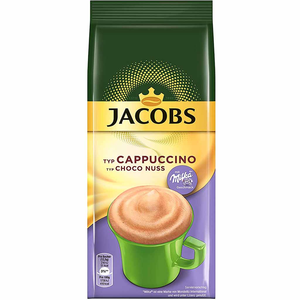 Jacobs Cappuccino Milka Choco Nuss Nachfüllpack 500g MHD:30.7.25