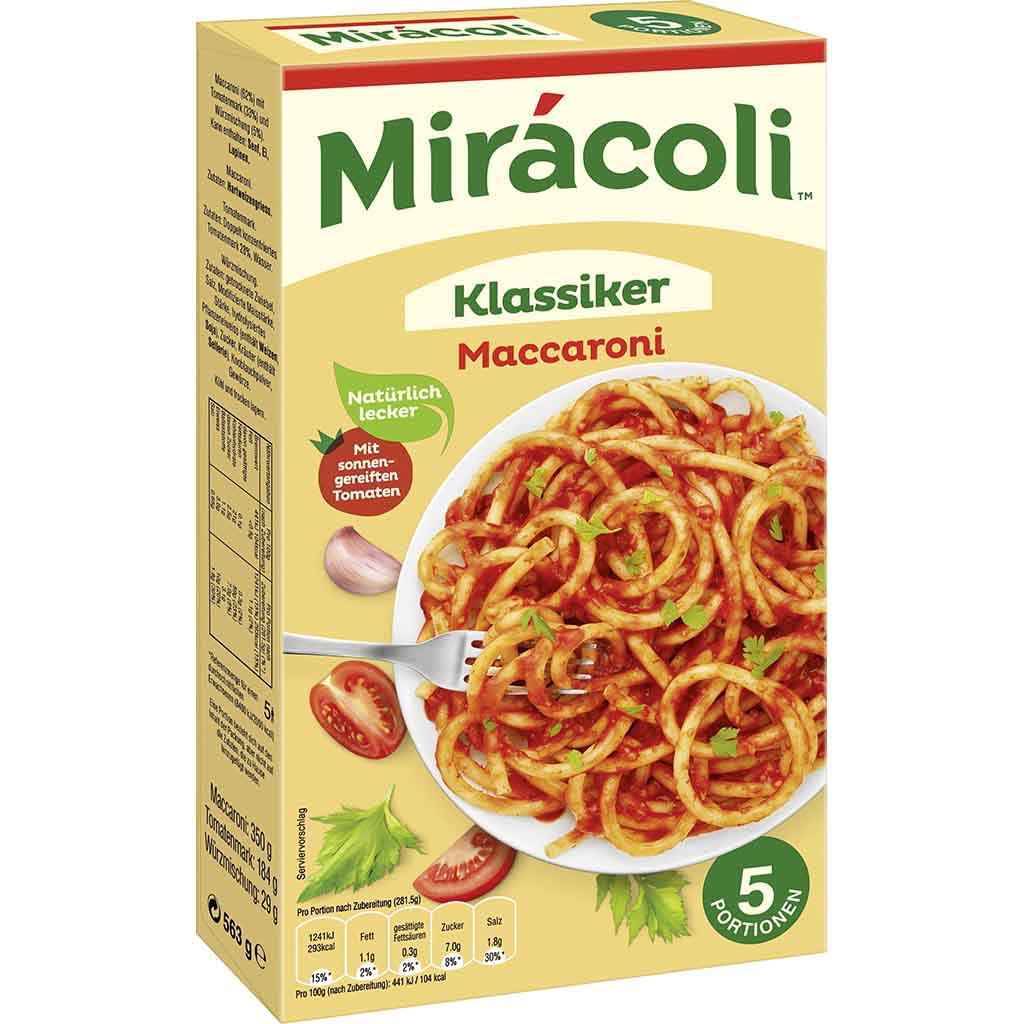 Miracoli Klassiker Maccaroni 5 Portionen 560,4g MHD:13.6.25