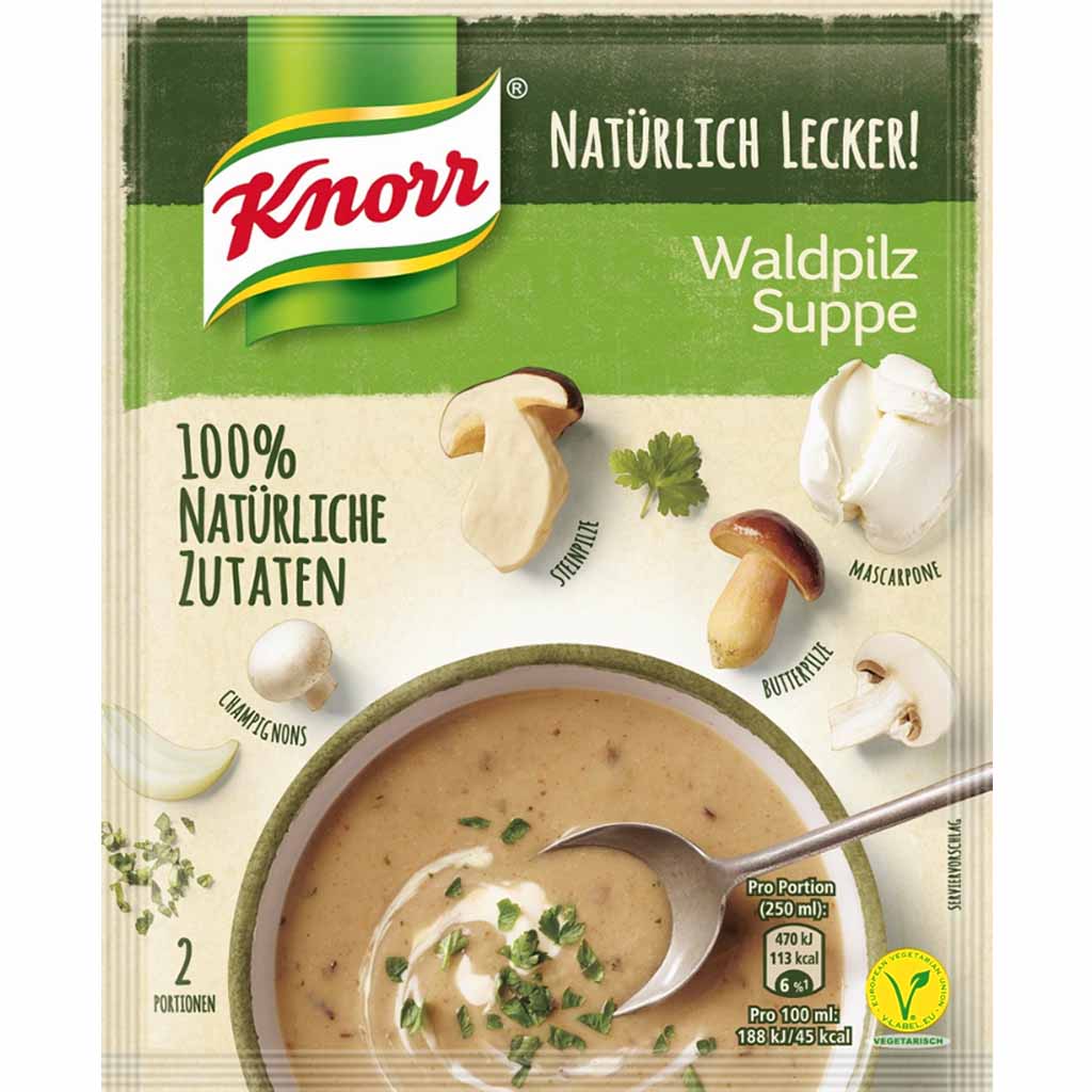 12x Knorr Natürlich lecker Waldpilz Suppe á 57g=684g MHD:20.2.21