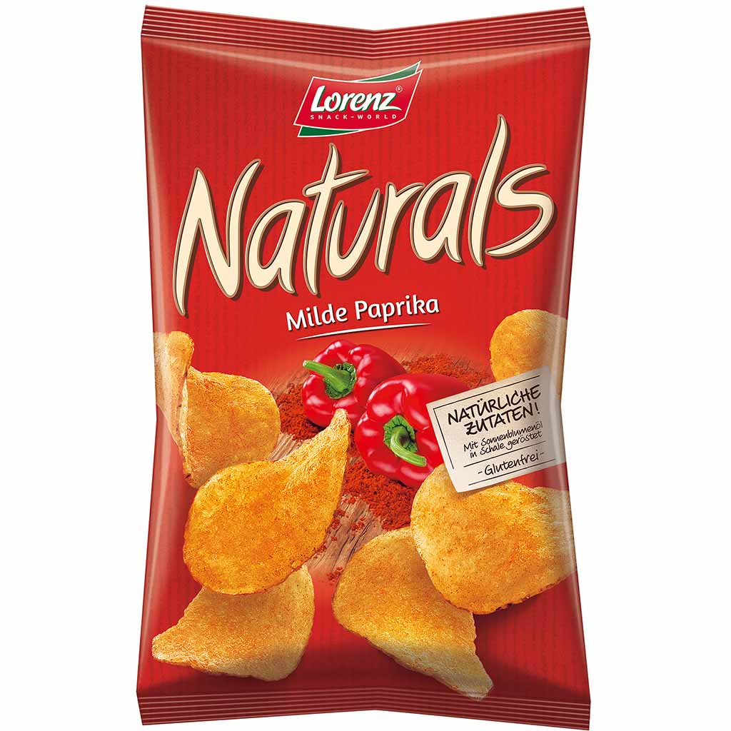 12x Lorenz Naturals Milde Paprika Kartoffelchips á 110g=1320g MHD:2.11.20