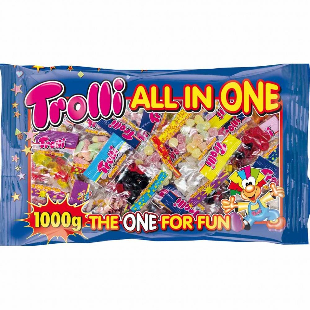 50x Trolli Fruchtgummi All in One Minibeutel á 20g=1kg MHD:31.5.26