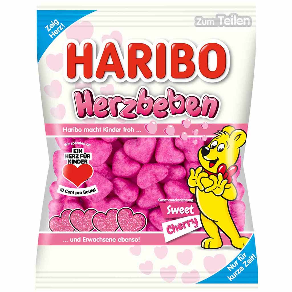 Haribo Herzbeben Sweet Cherry 175g MHD:30.8.23