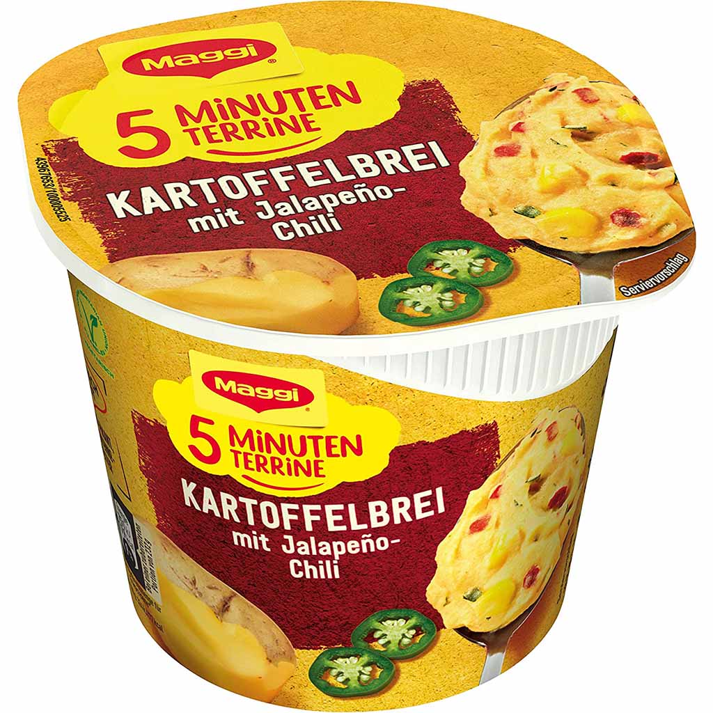 8x Maggi 5 Minuten Terrine Kartoffelbrei mit Jalapeno-Chili á 42g=336g MHD:30.3.25