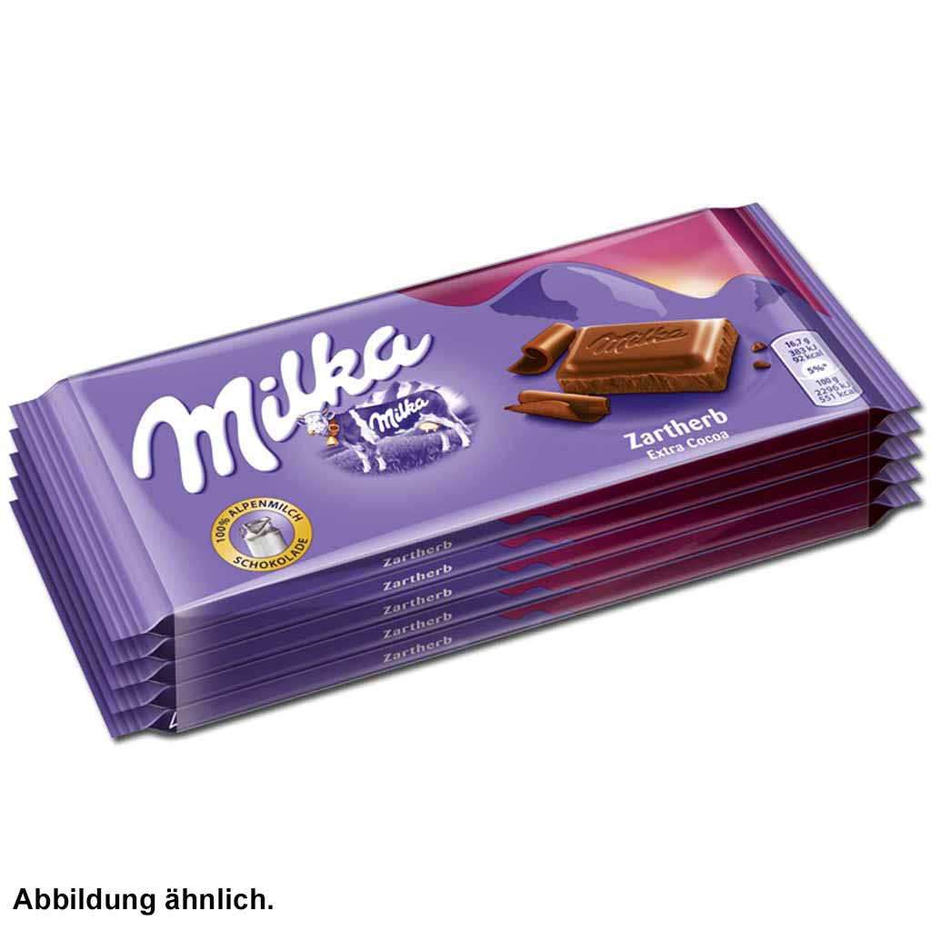 500g MILKA Zartherb Schokoladentafel (5x100g) MHD:9/19