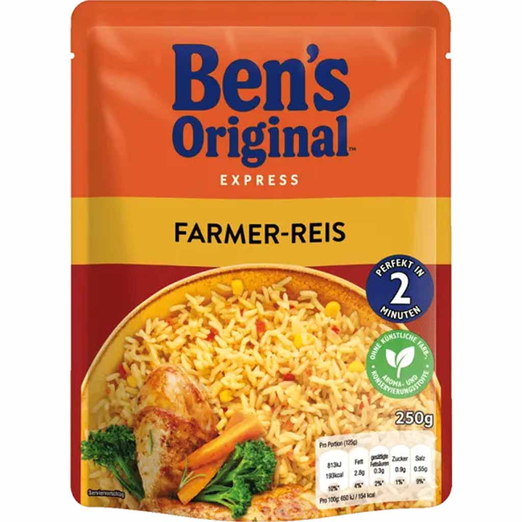 6x Bens Original Express Farmer-Reis á 250g=1500g MHD:16.6.22