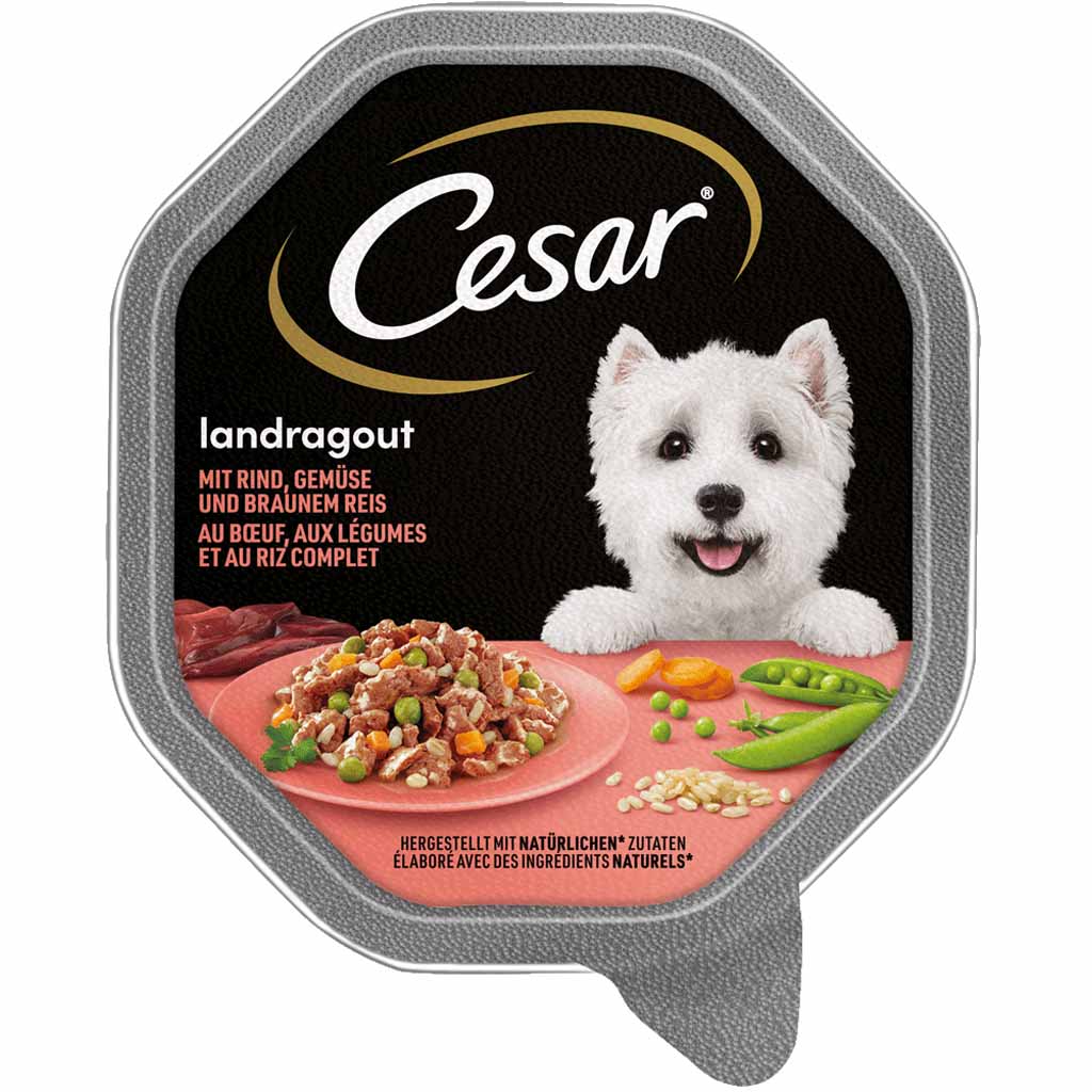 14x Cesar Landragout mit Rind, Gemüse und braunem Reis á 150g=2,1kg MHD:20.4.23