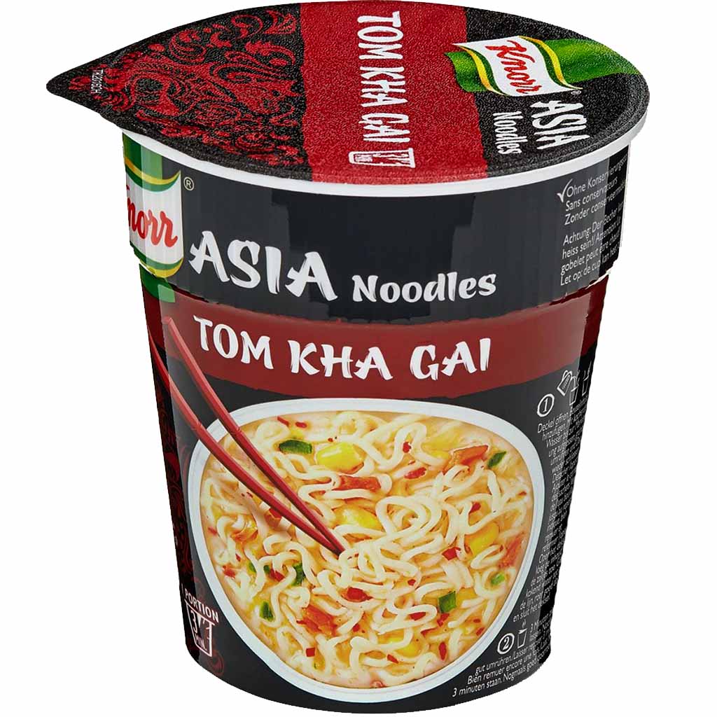 8x Knorr Asia Noodles Tom Kha Gai im Becher 65g=520g MHD:30.6.21