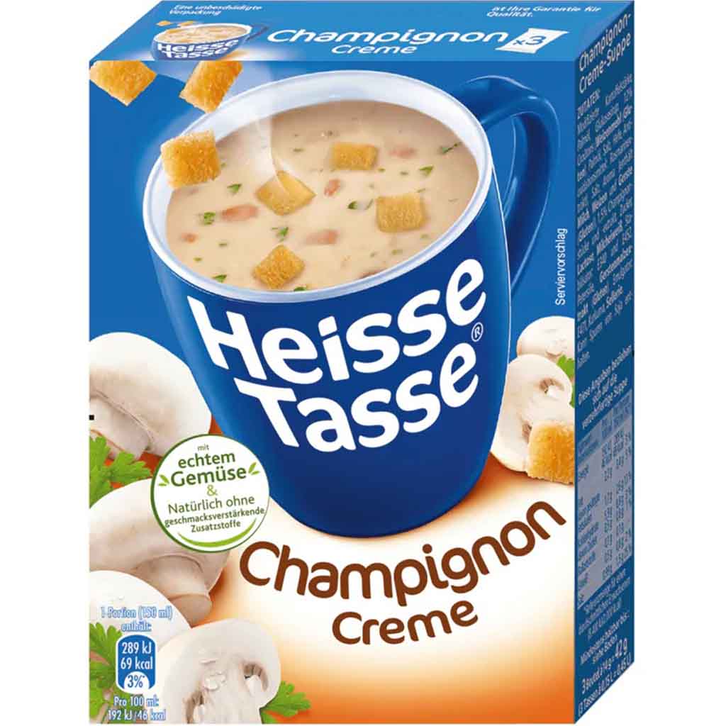 12x Erasco Heisse Tasse Champignoncreme á 42g=504g MHD:28.4.25