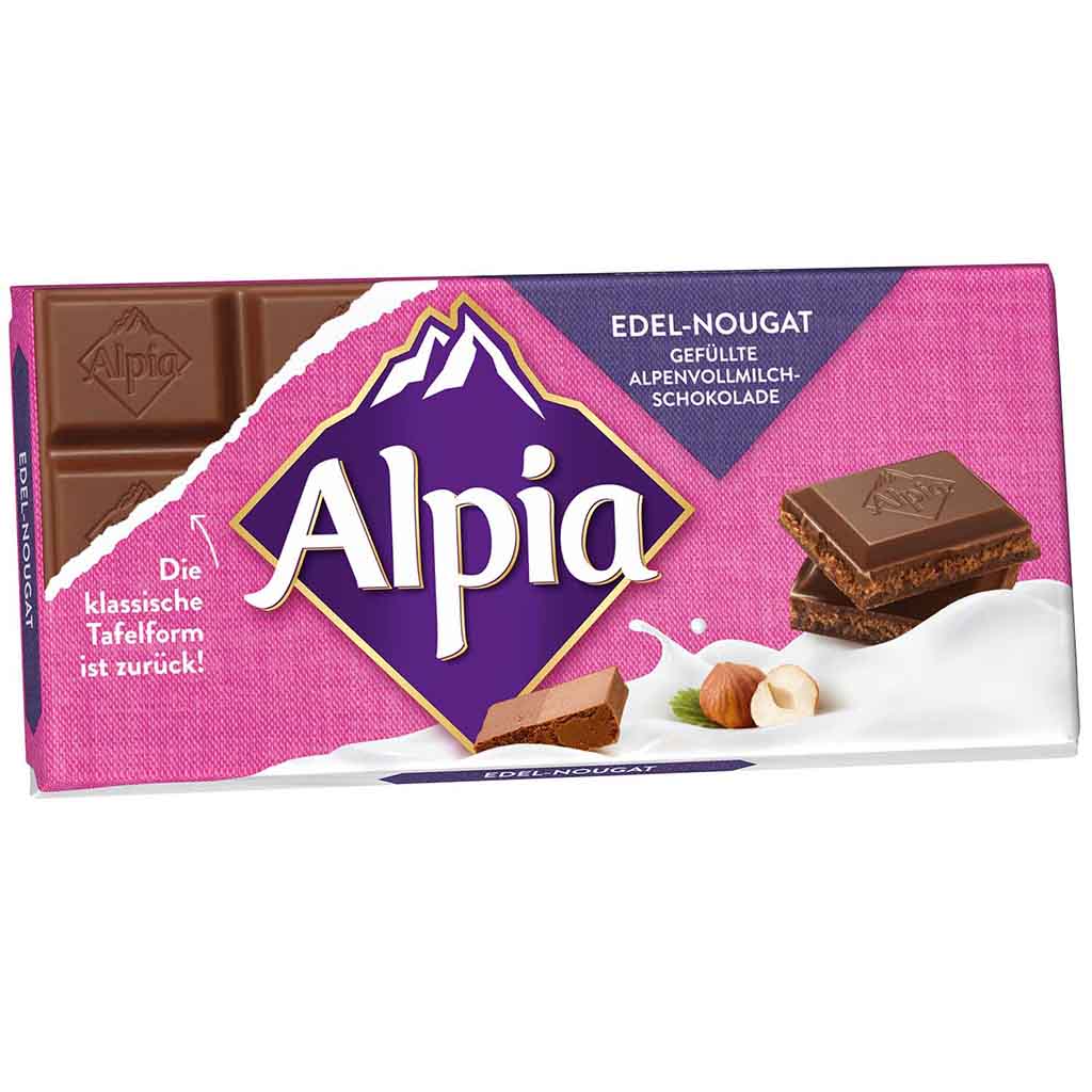 Alpia Tafelschokolade Edel-Nougat 100g MHD:30.6.23