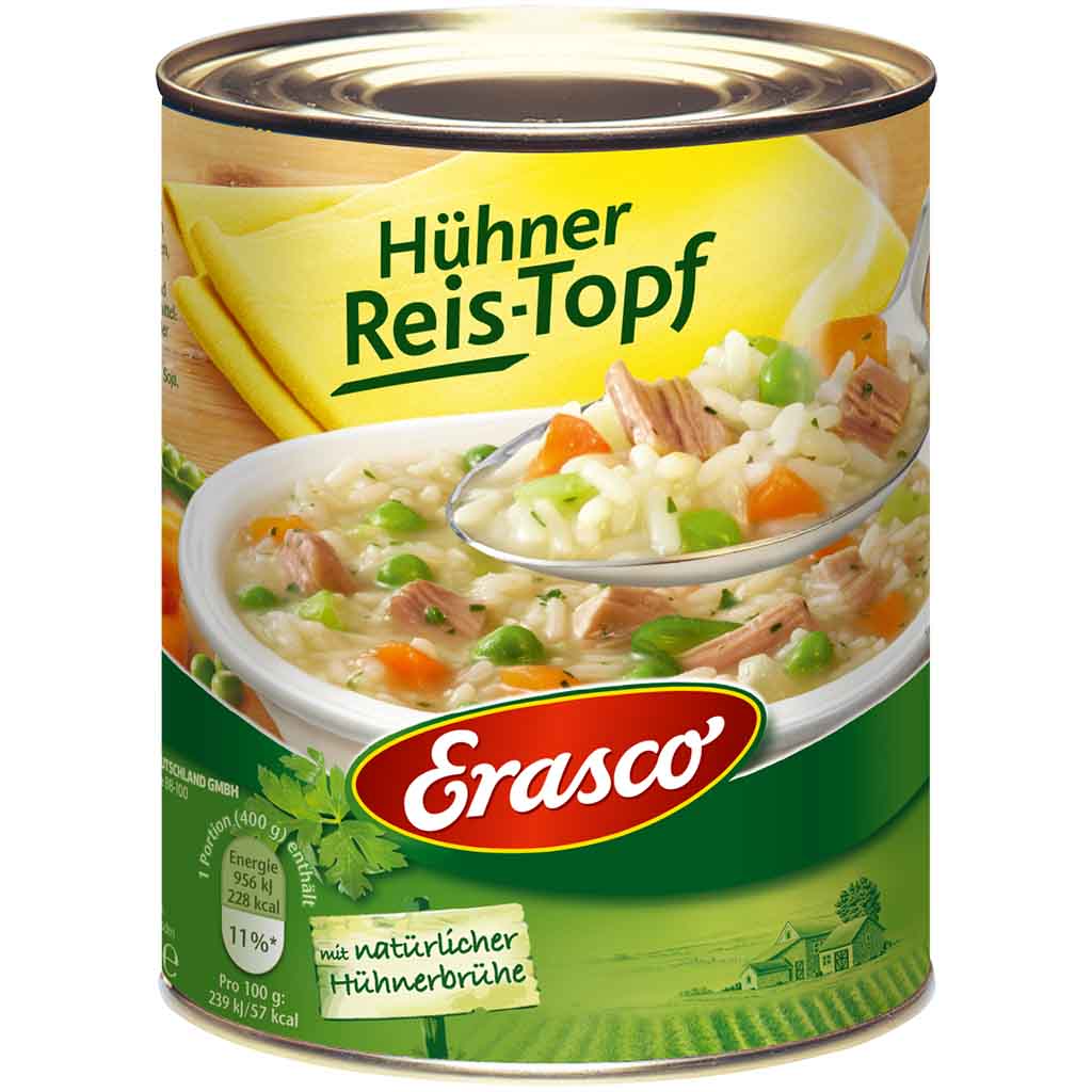 Erasco Eintopf Hühner Reis-Topf 800g MHD:30.12.27