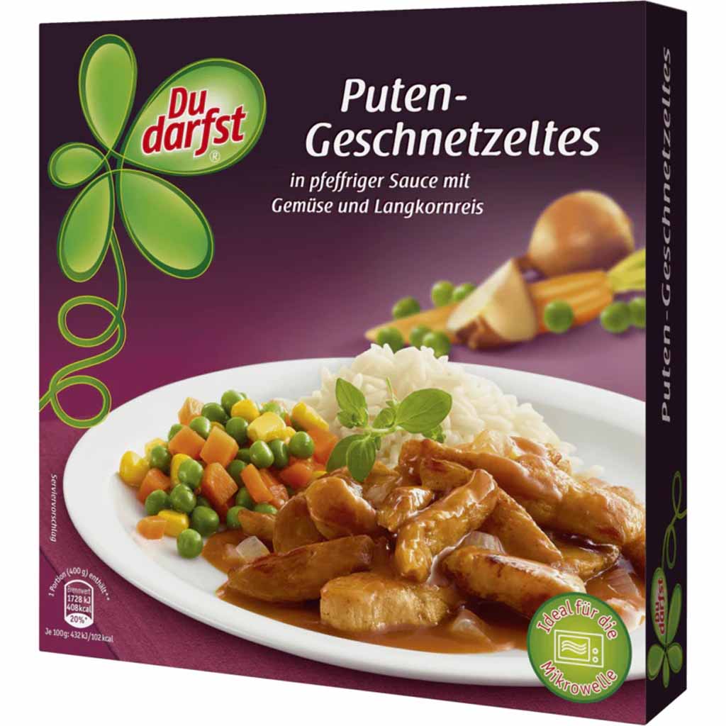 Du darfst Fertiggericht Puten Geschnetzeltes 400g MHD:24.1.24