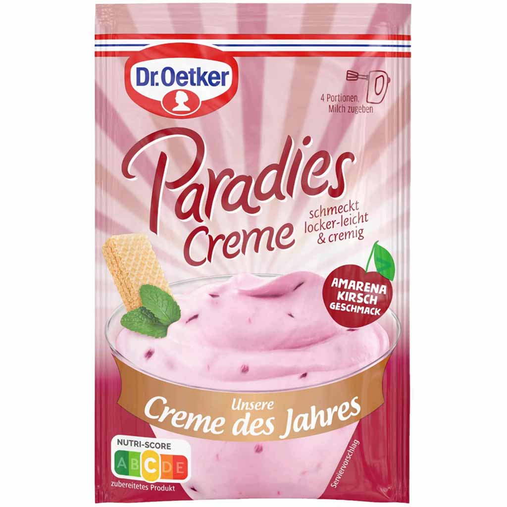Dr. Oetker Paradies Creme Amarena Kirsch Geschmack 58g,  4000521033545