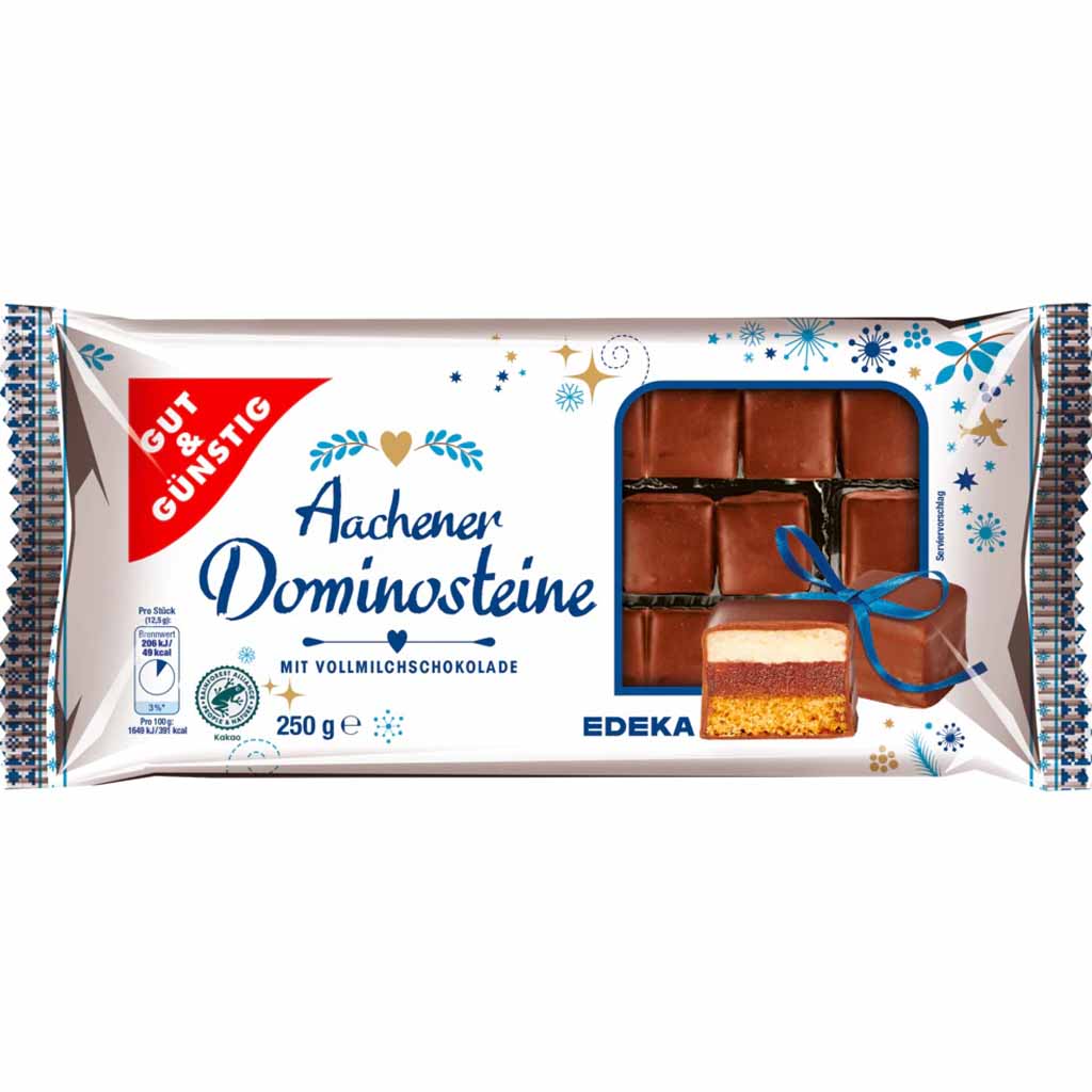 Aachener Dominosteine Vollmilchschokolade 250g MHD:30.6.22