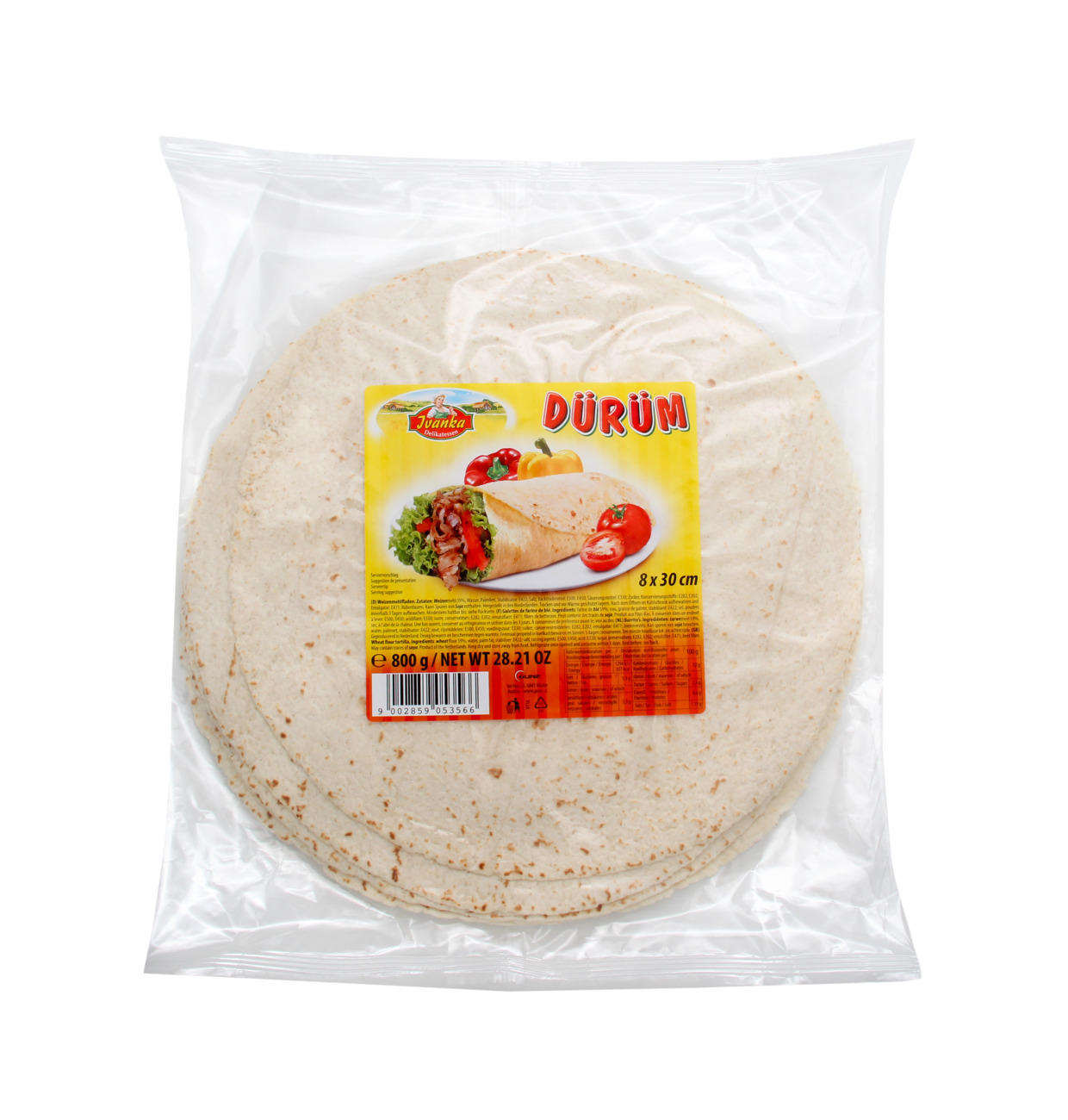 Ivanka Dürüm Weizenmehlfladen 800g (8x30cm) MHD:22.3.25