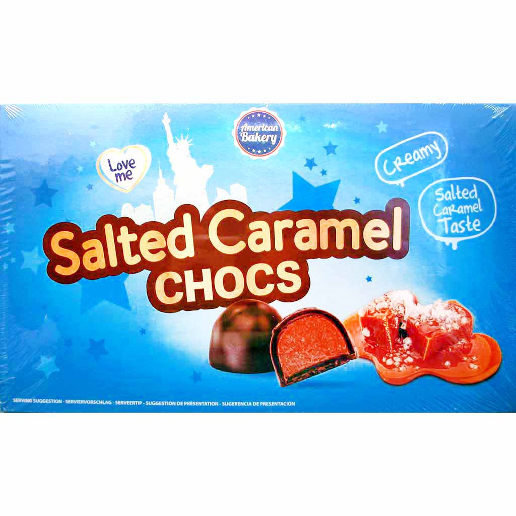 American Bakery Pralines Salted Caramel Chocs 115g
