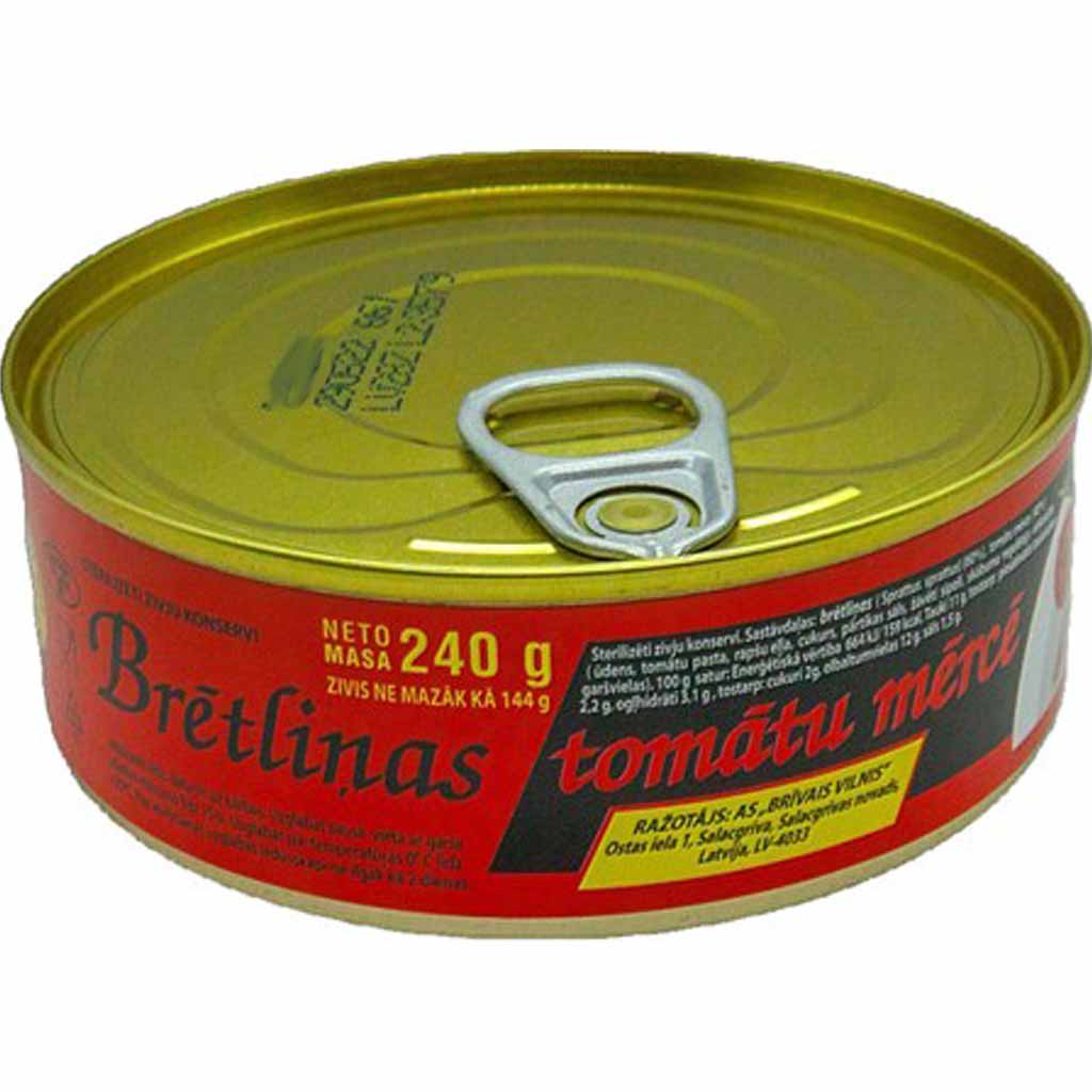 Bretlinas Sprotten (Kilka) in Tomatensauce 240g MHD:18.5.23