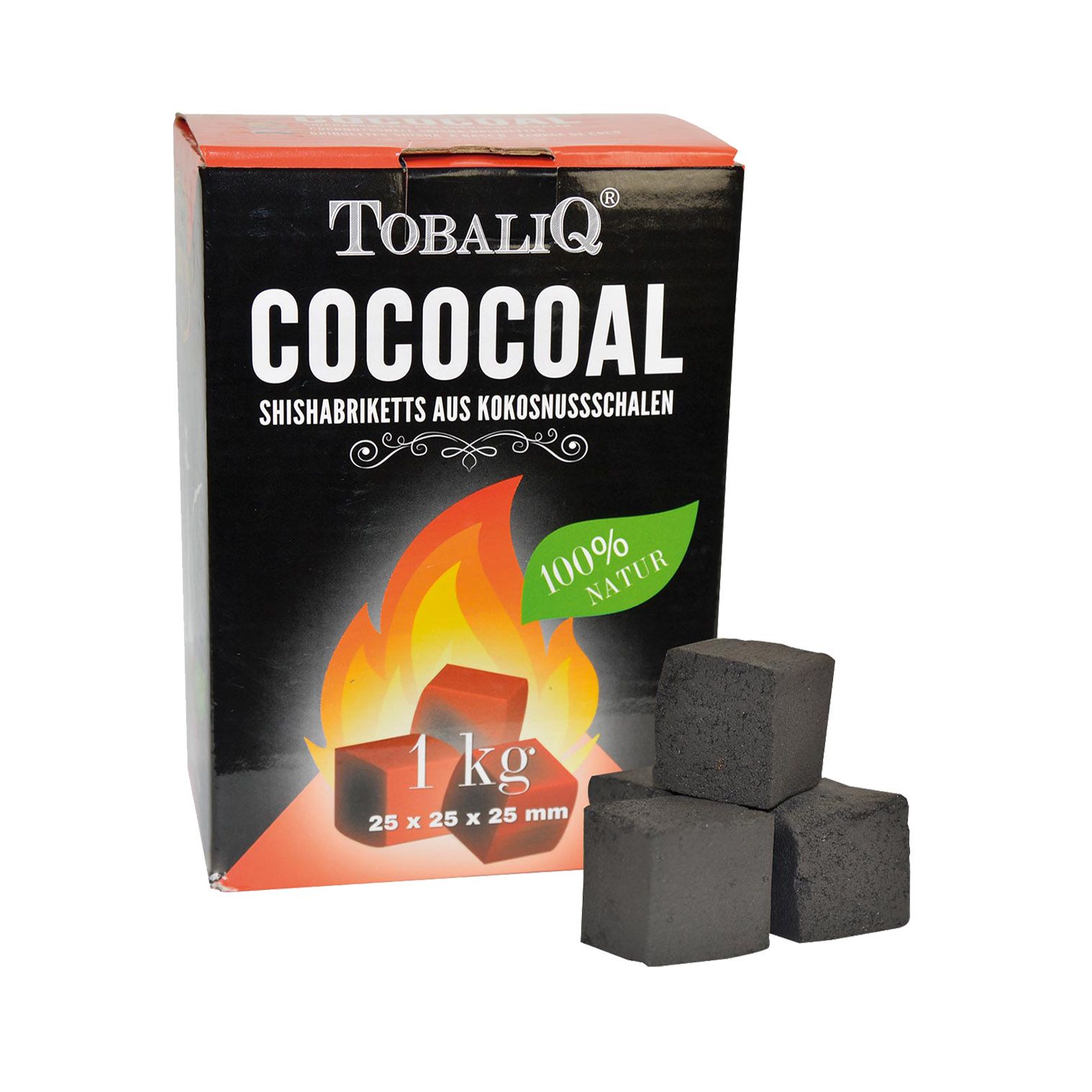 20 x TobaliQ Shisha-Briketts COCONUT CUBE a1000gr=20kg MHD:31.12.24