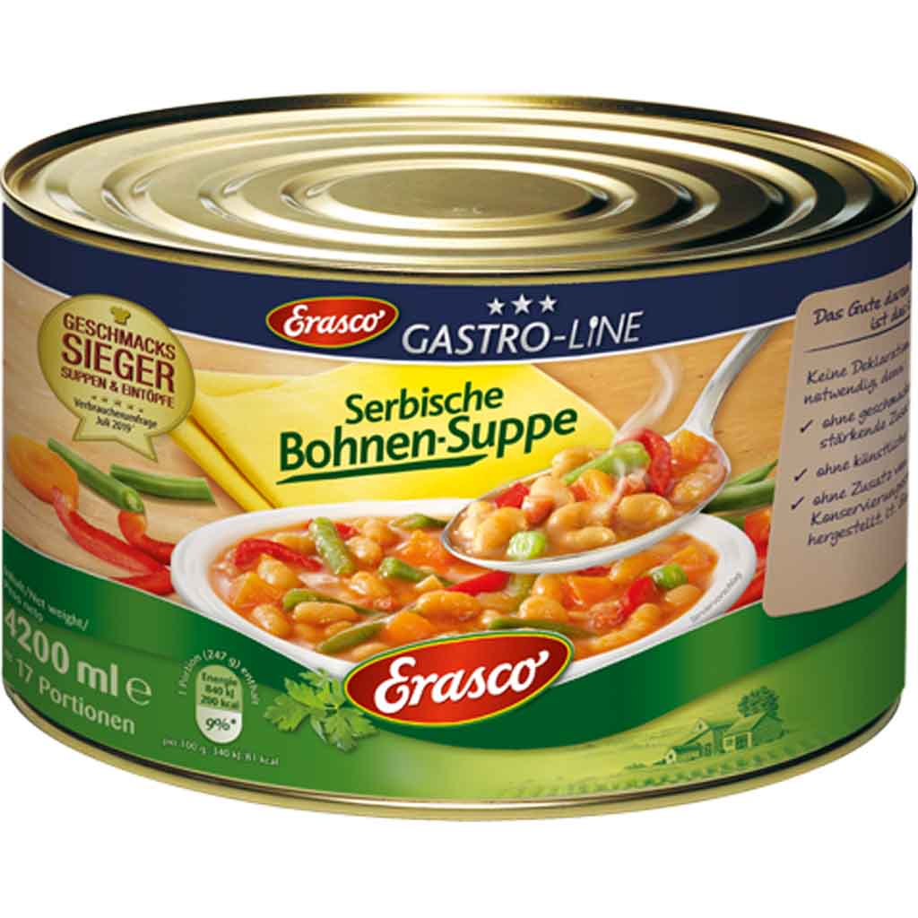 Erasco Gastro-Line Serbische Bohnen Suppe 4200ml MHD:30.12.25
