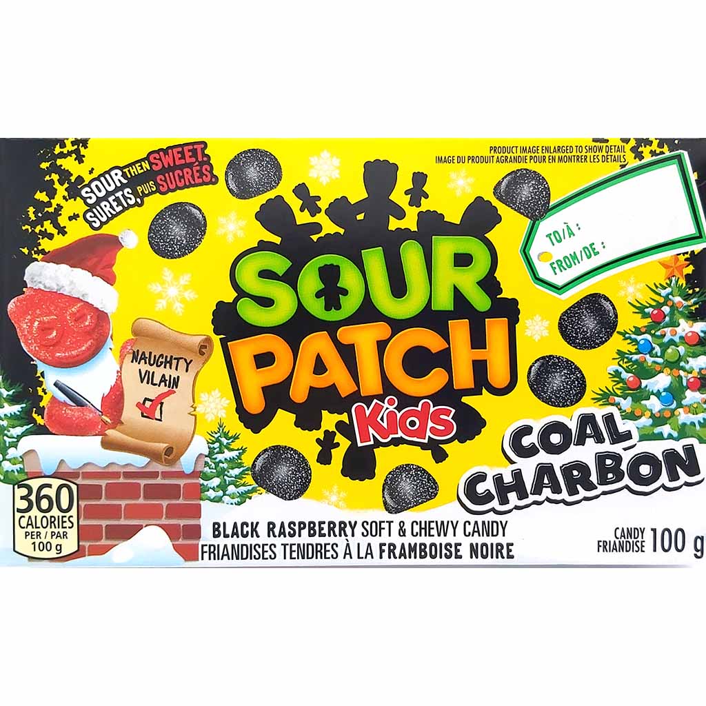 Sour Patch Kids Coal Charbon Black Rasberry 100g, 057700016824
