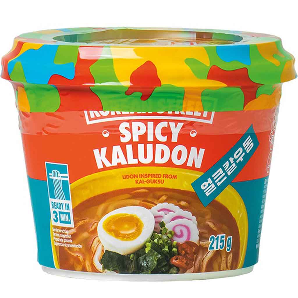 Korean Street Instant Nudelgericht Spicy Kaludon im Becher 6x215g=1290g MHD:12.12.24